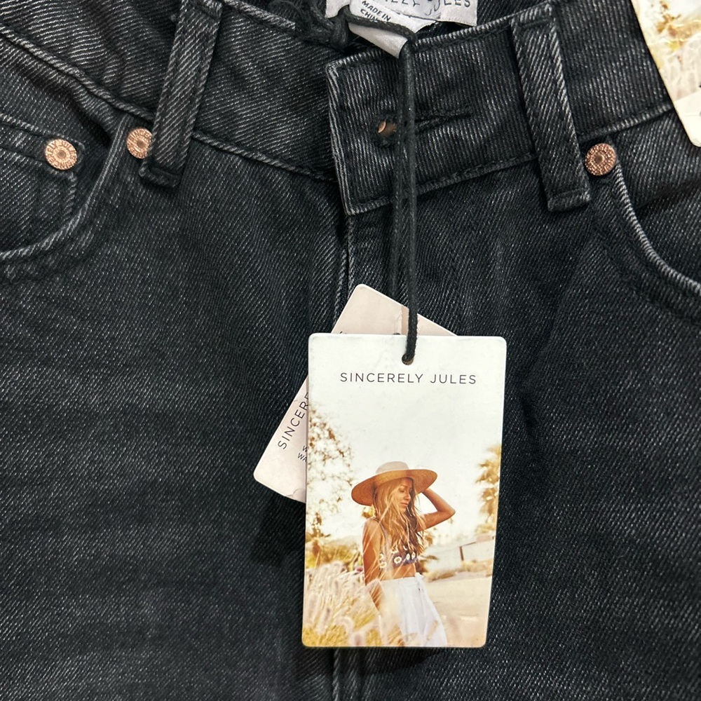 Sincerely Jules Black Denim Rhinestone Accents Taylor Swift Heart Size 1/24 NWT - Picture 6 of 10